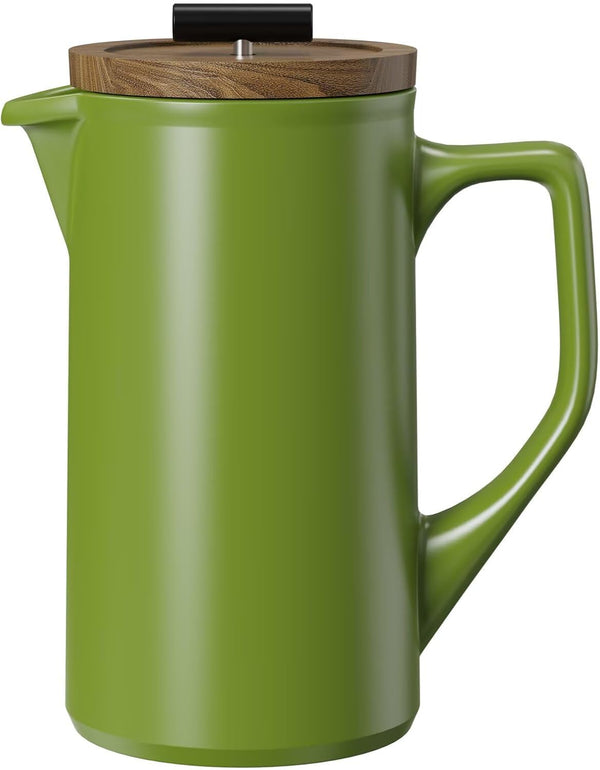 DHPO Ceramic French Press Coffee Maker, 22oz Single Serve Coffee Press with