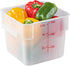 Restaurantware - Met Lux 6 Quart Food Storage Container, 1 Translucent Storage Container - Lids Sold Separately, Red Volume Markers, Dishwashable Container, Side Handles, For Storing Foods