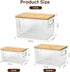 3-Pack Trash Bag Holder,Trash Bag Dispenser with Bamboo Lid, Stackable Acrylic Garbage Bag Dispenser for Under Sink Use