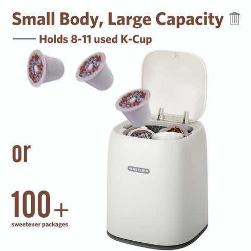 Mini Countertop Trash Can with 3 Rolls of Trash Bags, 1.5 L Wastebasket with Press Type Lid, Navy Blue
