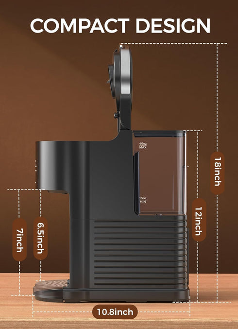 2 1 40 Oz 5 6-14 Oz, Electactic Single Serve Coffee Maker, in Kcup Pod & Ground Coffee Brewer, Removable Water Tank