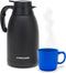 Thermal Coffee Carafe, 68 Oz - Black Stainless Steel, Durable & Easy to Pour, Keeps Drinks Hot for 12 Hours & Chilled