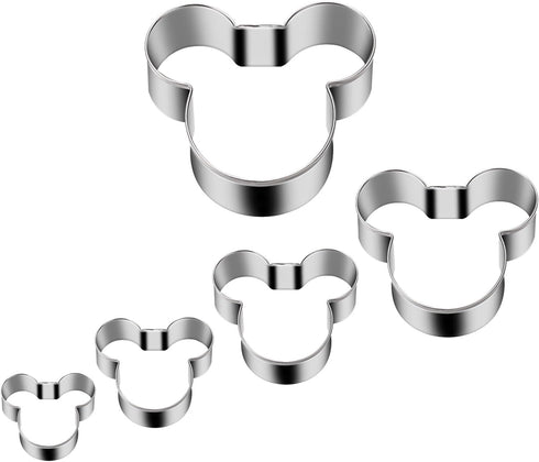 Mouse Cookie Cutter Sandwich Cutters for Kids, Pack of 5 DIY Lunchbox Bento Box Fruit and Vegetable Cutters