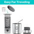 CASABREWS Portable Coffee Maker, 2 in 1 Small Travel Machine for K Cup Pod or Ground Coffee, Quick Press Kit with