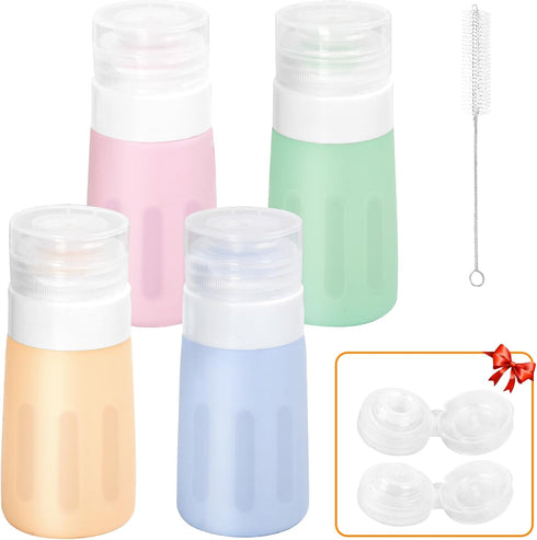 4Pcs Condiment Squeeze Bottles for Sauces, Leakproof Salad Dressing Container to Go,