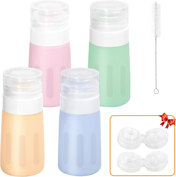 4Pcs Condiment Squeeze Bottles for Sauces, Leakproof Salad Dressing Container to Go,