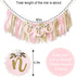 Agkvw 1st 1st Pink Golden Floral High Chair Banner - Rose Birthday Highchair Banner, Girls Birthday Decoration, Pink