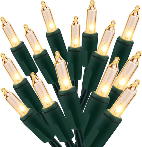 BrizLabs Clear Christmas Lights, 50 Count Warm White Incandescent Christmas Lights, Connectable