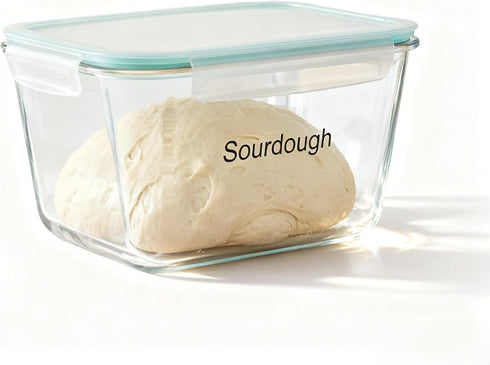 Mowhut 2.6L/88 oz Sourdough Starter Jar, Large Glass Jar with Airtight Lid, Sourdough