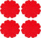Allydrew Multi-use Durable Flexible Non-Slip Insulated Trivet Silicone Pot Holders, Set of 4, Red Hearts
