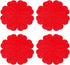 Allydrew Multi-use Durable Flexible Non-Slip Insulated Trivet Silicone Pot Holders, Set of 4, Red Hearts