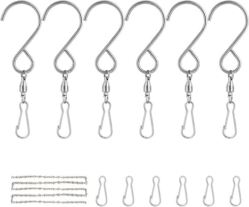 Wind Spinner Hooks for Wind Chimes, Outdoor Ornament Hooks, Swivel Hooks for Hanging Spinners