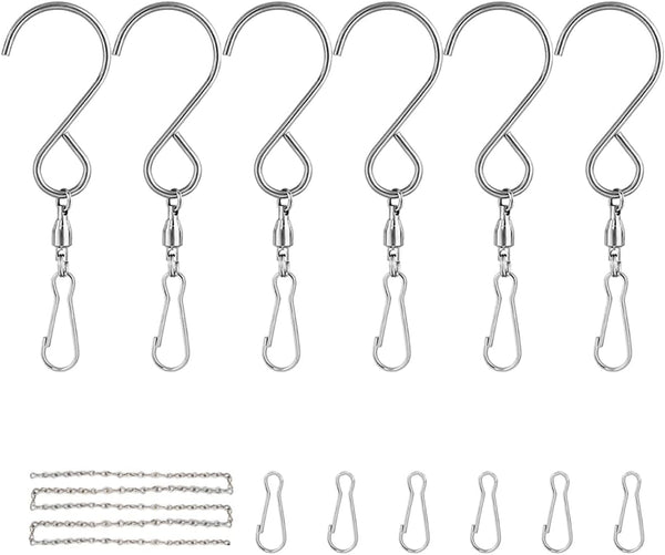Wind Spinner Hooks for Wind Chimes, Outdoor Ornament Hooks, Swivel Hooks for Hanging Spinners