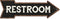 Chico Creek Signs Restroom Black Rt Arrow Vintage Metal Sign 5x17