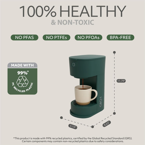 6 12oz WILLOW Eco Series Single Serve Coffee Maker for K Cup and Ground Coffee, to Brew Sizes with Strong Brew Option