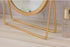 Geschaft Golden Tabletop Makeup Mirror, 360° Rotation, Round Swivel Desktop Stand, 7.1''