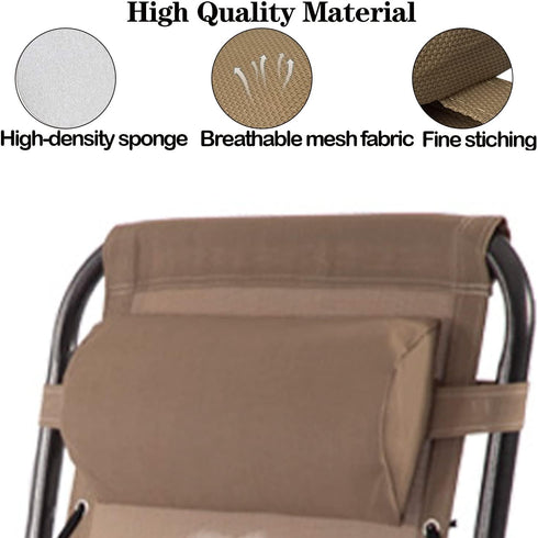 Ostlttyn Zero Gravity Chair Replacement Pillow Headrest with Elastic Band, Universal Soft Removable Padded Cushion Head