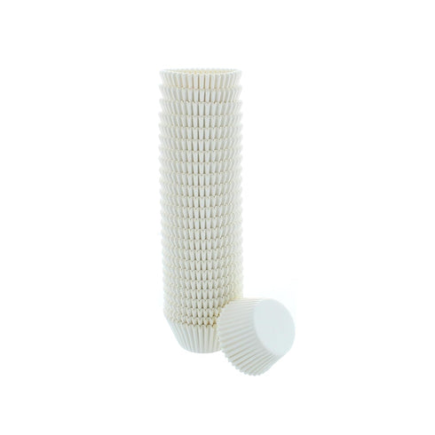 Bakery Crafts White Mini Baking Cups, 1.2" Cupcake Cases, Greaseproof Paper Liners for Mini Muffins, Fairy Cakes, and Extra Small Cupcakes, Pack of 500