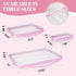 3 Pack Bag(3 Pink Extra Large Zippered Hard Shell Pouch,Clear Plastic Case,Hard Sided Case for Storage Bags,Portable