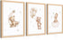 Framed Teddy Bear Wall Art Nursery Decor Set of 3, Bear Sleeping