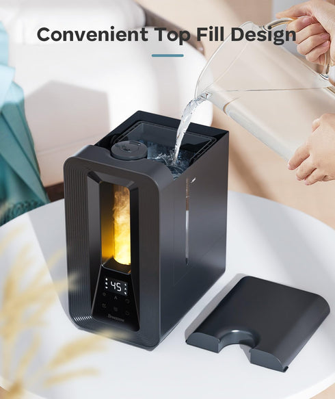 6L 50H BREEZOME Humidifiers for Bedroom, Cool Mist Top Fill Humidifier with Aroma Diffuser, Humidistat, Night Light