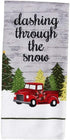Greenbrier Set of 2 Christmas Microfiber Kitchen Towels, Dashing Through The Snow, 15x25 in Red Truck