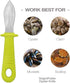 DRAGONFRUITEE Oyster Shucking Knife, Commercial Grade Clam Tool with Ergonomic Grip, Yellow/Silver (1 Count)