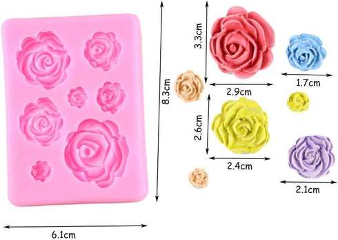 2PCS Rose Flowers Silicone Molds - Cake Chocolate Mold Wedding Cake Decorating Tools