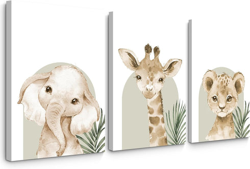 Tanmart Animal Wall Art Pictures Baby Nursery Canvas Wall Art Decor Safari Animal