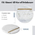Set 6 3.9" Inches Koville White Marble Coasters of for Coffee Table, Handmade Round Coaster, Luxury Aesthetic Marble
