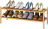 kiplant Long Shoe Rack, 2-Tier Bamboo Wood Shoe Rack, Stackable for Closet, Entryway