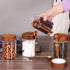 Set, 4 16 OZ SAIOOL Loose Leaf Tea Storage Canister Pieces Glass Tea Containers with Wooden Lids and Spoons for Loose
