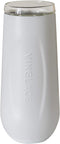 Vinglacé Stainless Steel Stemless Champagne Flute - Insulated Sparkling Wine Tumbler with Glass Insert, 6 oz, White