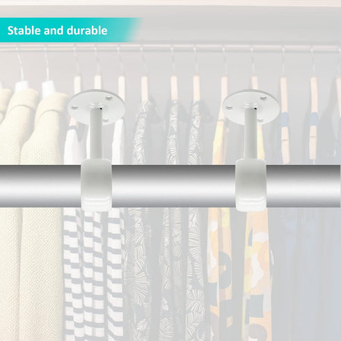 4Pcs Shower Curtain Closet Rod Holder - 1'' & 1-1/4'' Stainless Steel Ceiling Mount Pipe Flange Socket