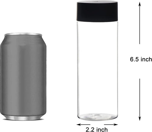 Youngever 8 Pack 10 Ounce Plastic Juice Bottles with Caps, Drinking Bottles with Lids, Beverage Containers