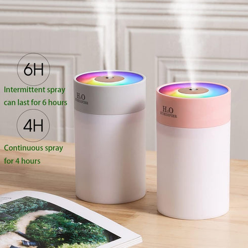 Colorful 260ml USB Humidifier - Mini Air Humidifier with 7 Color LED, Suitable for Study Room, Bedroom, Baby Room,