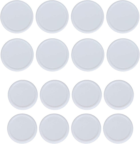 16Pcs Plastic Storage Caps for Mason Jars, 8 Regular Mouth Lids and 8 Wide Mouth Caps, White