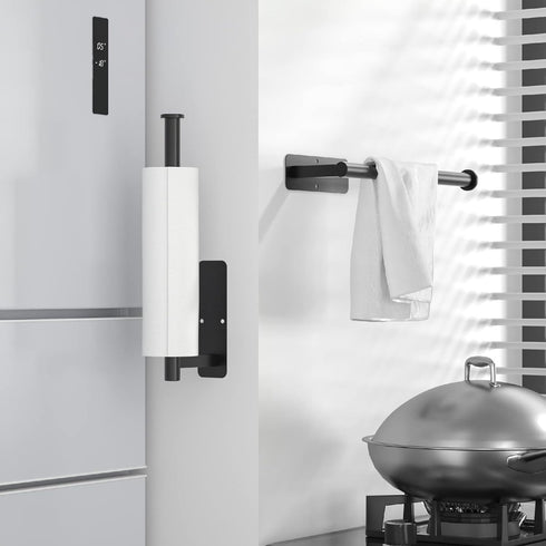 Counter 304 ASTOFLI Paper Towel Holder Under Cabinet No Drilling, Self Adhesive Paper Towel Holder Wall Mount