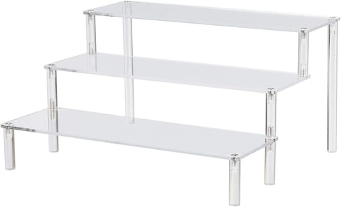 BYCY Clear Acrylic Display Stand, 3 Tier Desserts Holder for Organizer and Decoration (12" x 10.2" x 6.3")