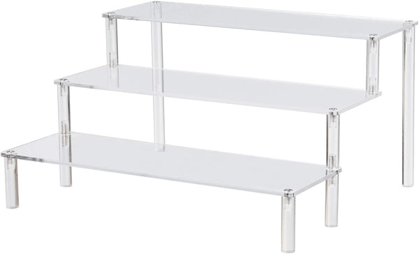 BYCY Clear Acrylic Display Stand, 3 Tier Desserts Holder for Organizer and Decoration (12" x 10.2" x 6.3")
