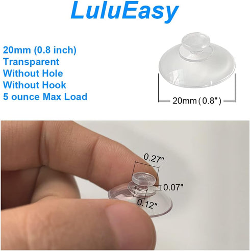 20mm Mini Suction Cups, 10 Pieces Clear PVC Plastic Sucker Pads for Festival Decoration, Wall, Glass, Home