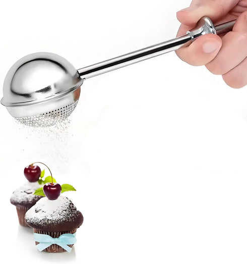 uadbau Powdered Sugar Shaker Duster Flour Sifter, Stainless Steel Fine Mesh Sifter and