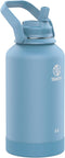 Takeya Actives 64 oz Vacuum Insulated Stainless Steel Water Bottle, Straw Lid, Premium Quality, Bluestone