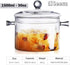 Glass Cooking Pot - 1.5L/50oz Heat-Resistant Borosilicate Glass Handmade Cookware Set for Pasta, Soup, Milk