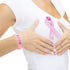 48 Pcs Pink Ribbon Breast Cancer Awareness Bracelets, Silicone Wristbands for Party Supplies