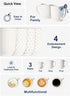 16 oz,Ceramic Set, 3.8 inch, Set 4, LE TAUCI Coffee Mugs Mug Embossment Cups for Latte, Hot Tea, Cappuccino, Mocha