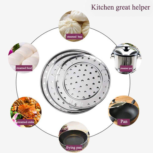Round Stainless Steel Steamer Rack Set of 4, 7.6" to 10.23" Diameter for Canning, Stock Pot, Pressure Cooker