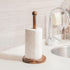 14" 6.7" Acacia Wooden Paper Towel Holder, Large Heavy Base Wooden Kitchen Paper Towel Roll Stand Organizer Free