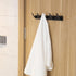 5 Hooks Matte Black Wall Bathroom Towel Hooks, Heavy Duty Shower Wall Coat Rack, Decorative Bath Hooks for Hanging