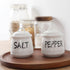 HAOTOP Salt and Pepper Bowls with Lid and Spoon - 12 oz Ceramic Cellar Set, Spice Box for Farmhouse Kitchen Decor